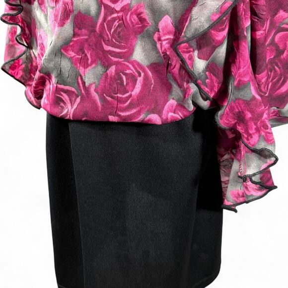 La Belle VTG Y2K Fairy Grunge Floral Romantic Midi Dress Whimsigoth‎ Coquette M - Picture 12 of 14